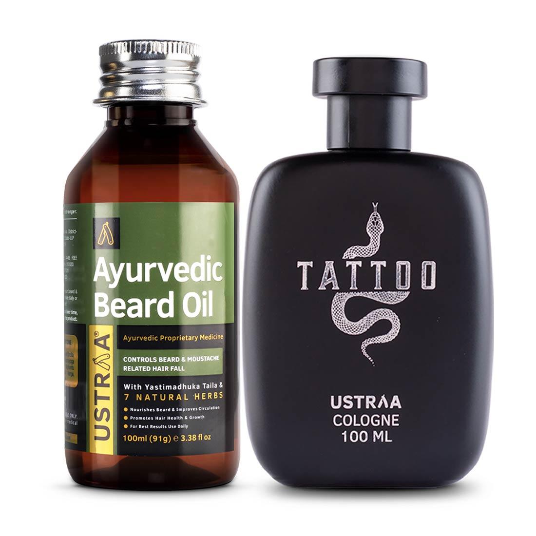 Ayurvedic Beard Oil & Tattoo Cologne - 100 ml - Perfume for Men