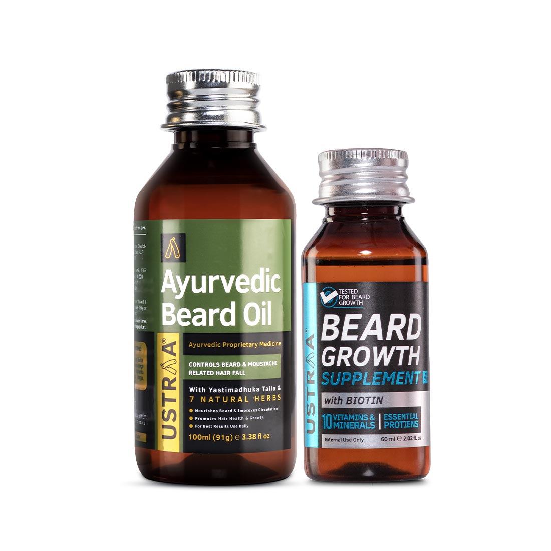 Ayurvedic Beard Oil & Beard Growth Supplement