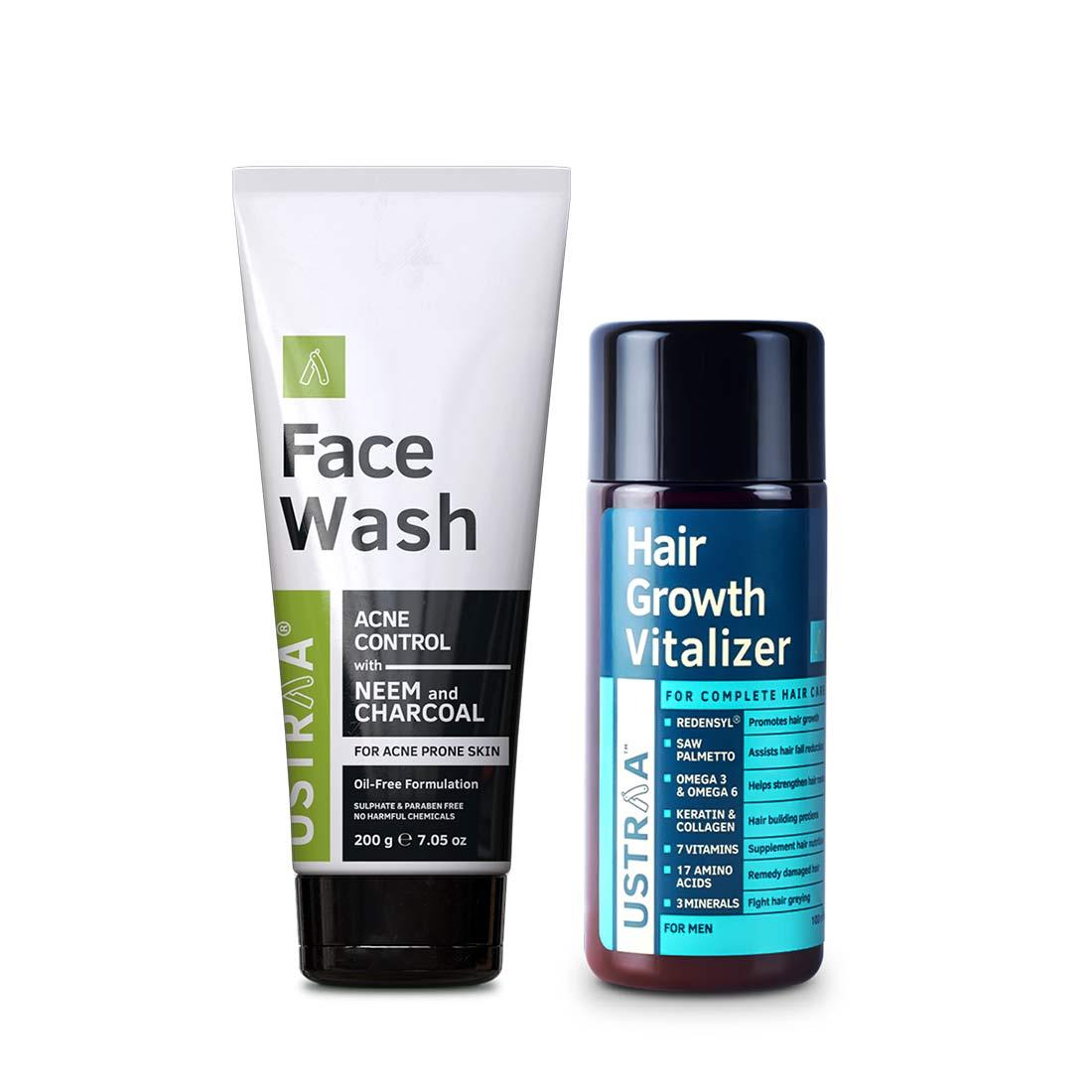 Hair Growth Vitalizer & Neem & Charcoal Facewash