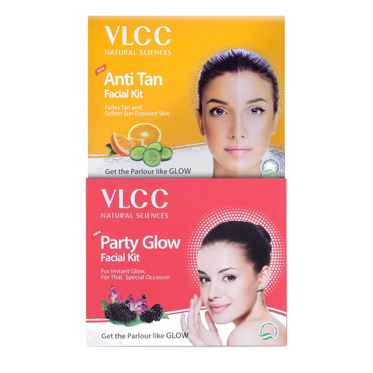 VLCC Party Glow & Anti Tan Single Facial Kit | Radiance & Sun Damage