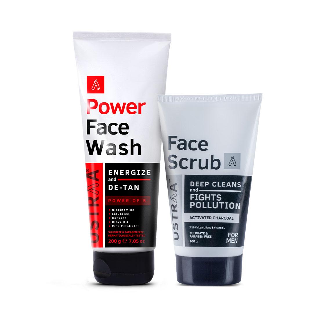 Power Face Wash Energize & Activated Charcoal Face Scrub