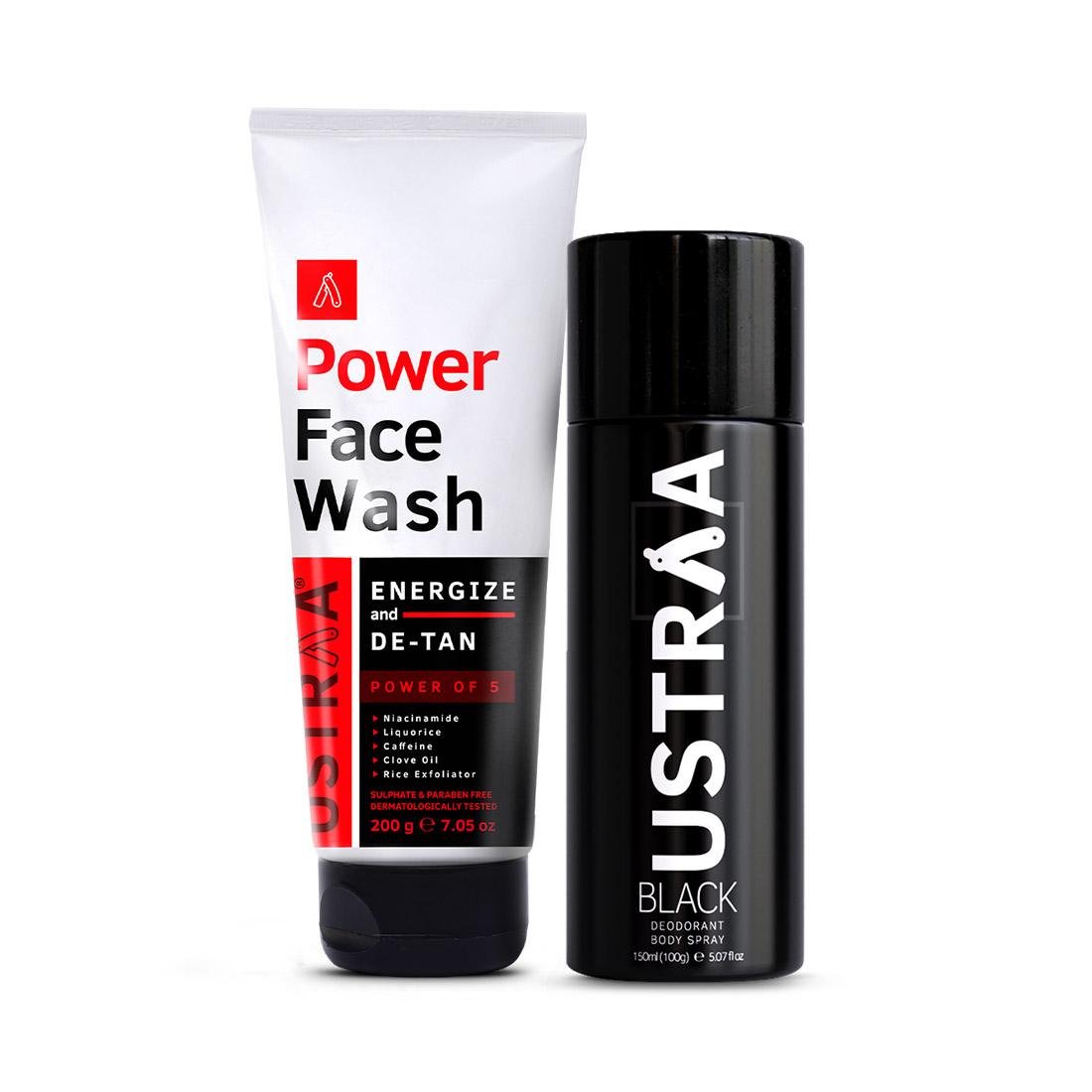 Power Face Wash Energize & BLACK Deodorant Body Spray