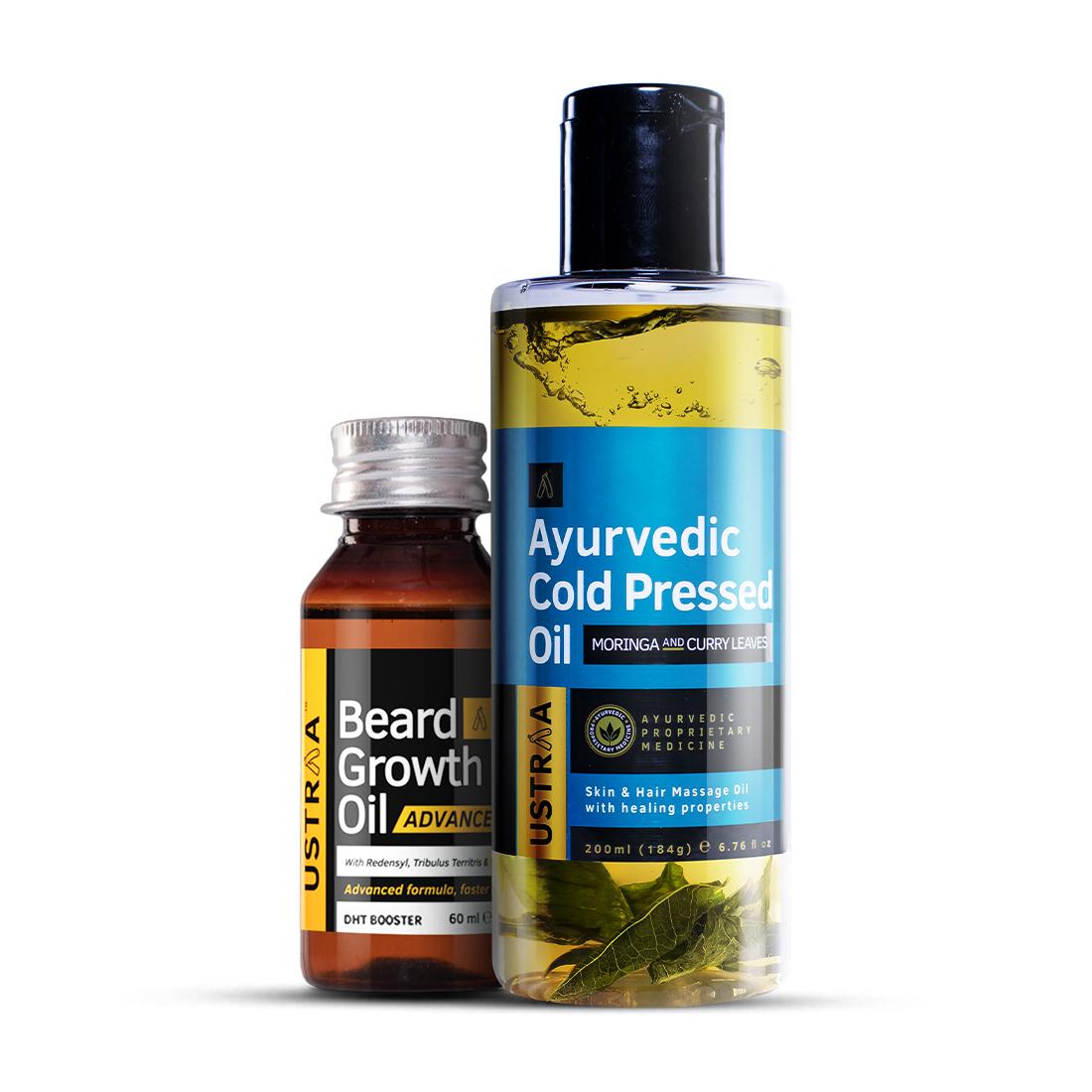 Ayurvedic Cold Pressed Oil & Beard Growth Oil Advanced Combo