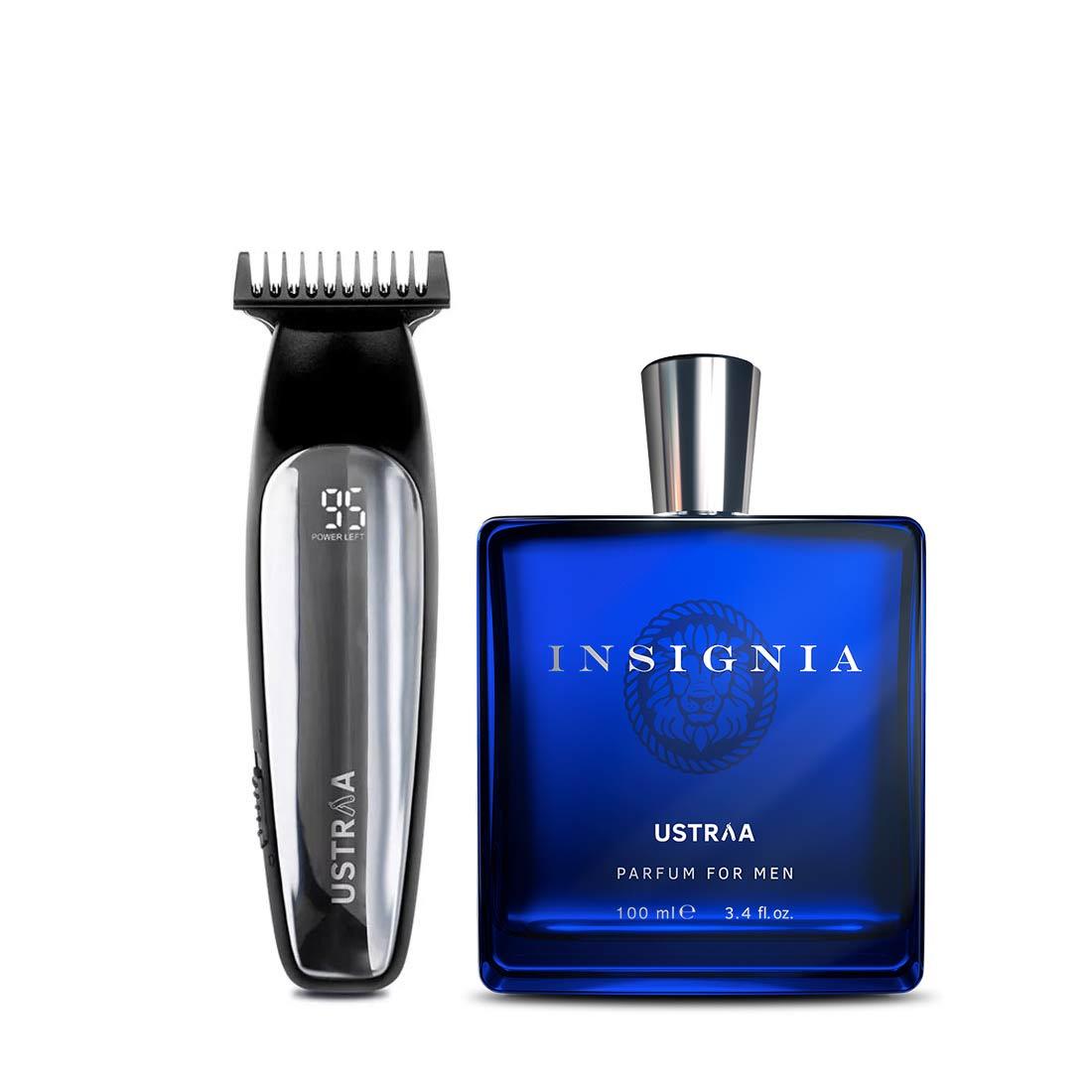 Ustraa Chrome Trimmer and Insignia Perfume: Set of 2 For Men