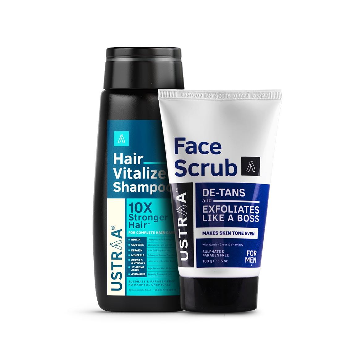 Hair Vitalizer Shampoo & De Tan Face Scrub