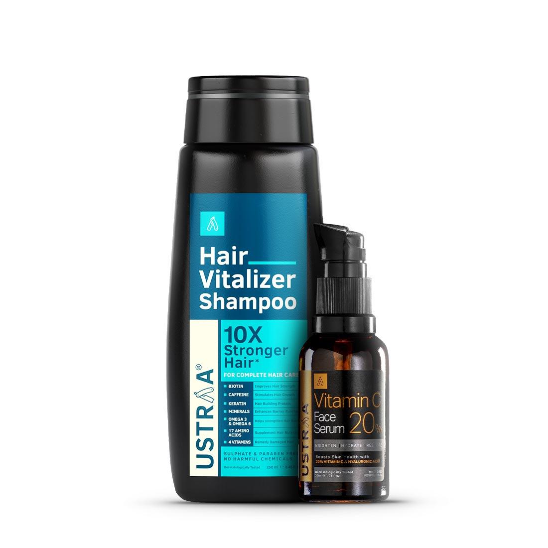 Hair Vitalizer Shampoo & 20% Viatmin C Face Serum