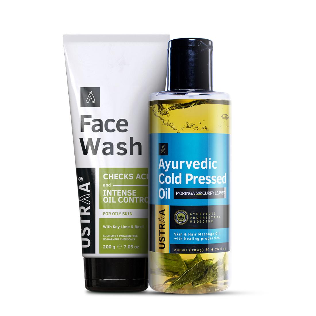 Ayurvedic Cold Pressed Oil & Face Wash OIly Skin Combo