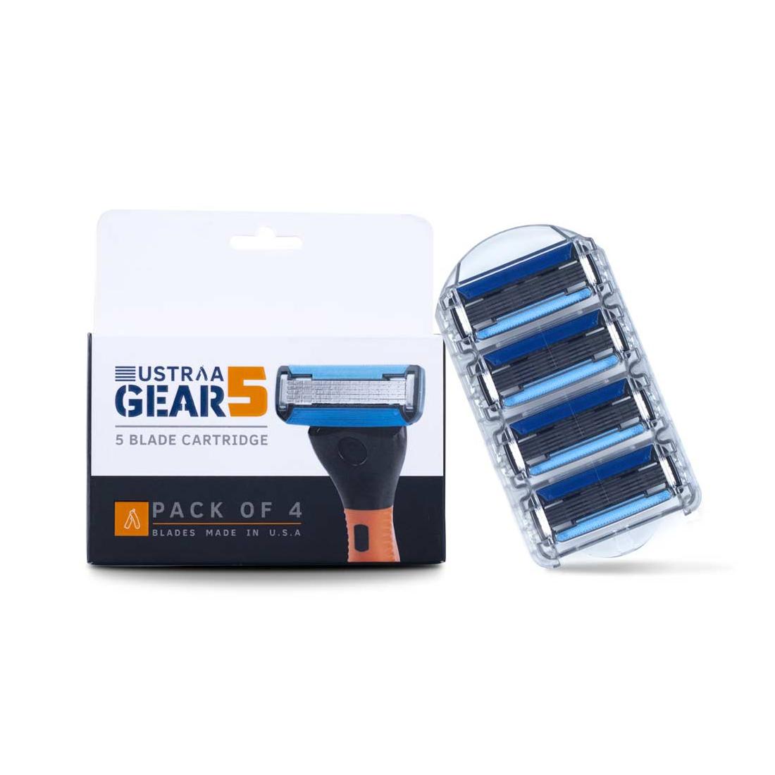 Ustraa Gear 5 – Cartridge – Pack of 4 + Beard Growth Supplement – 35 ml