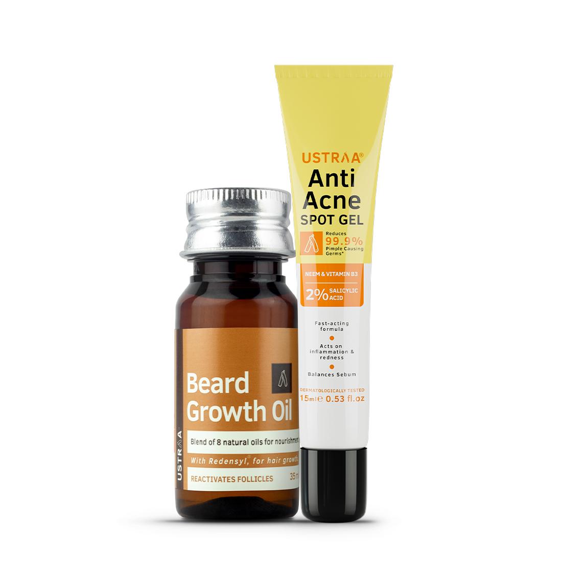 Anti Acne Spot Gel & Beard Growth Oil