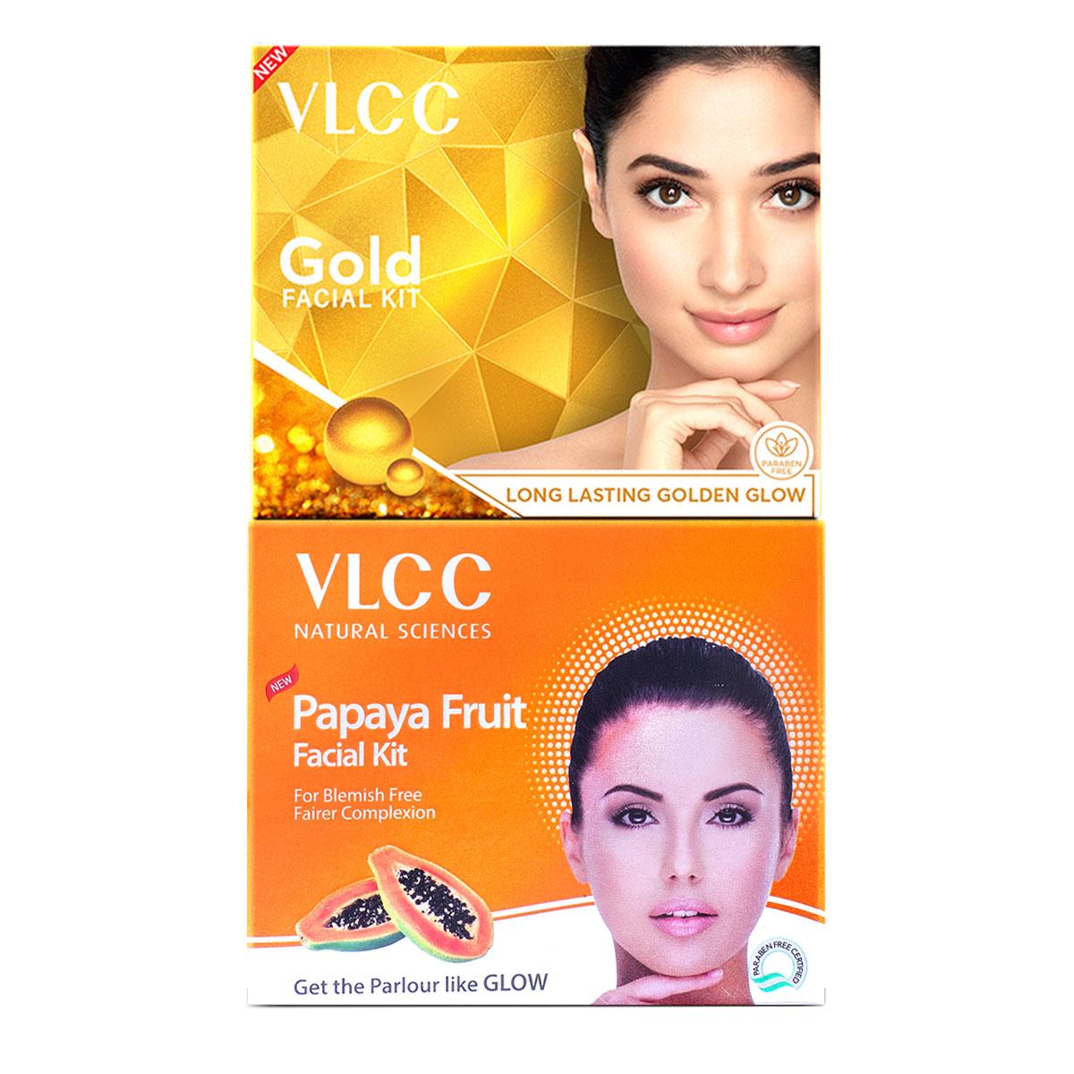 VLCC Papaya Fruit Single Facial Kit & Gold Facial Kit