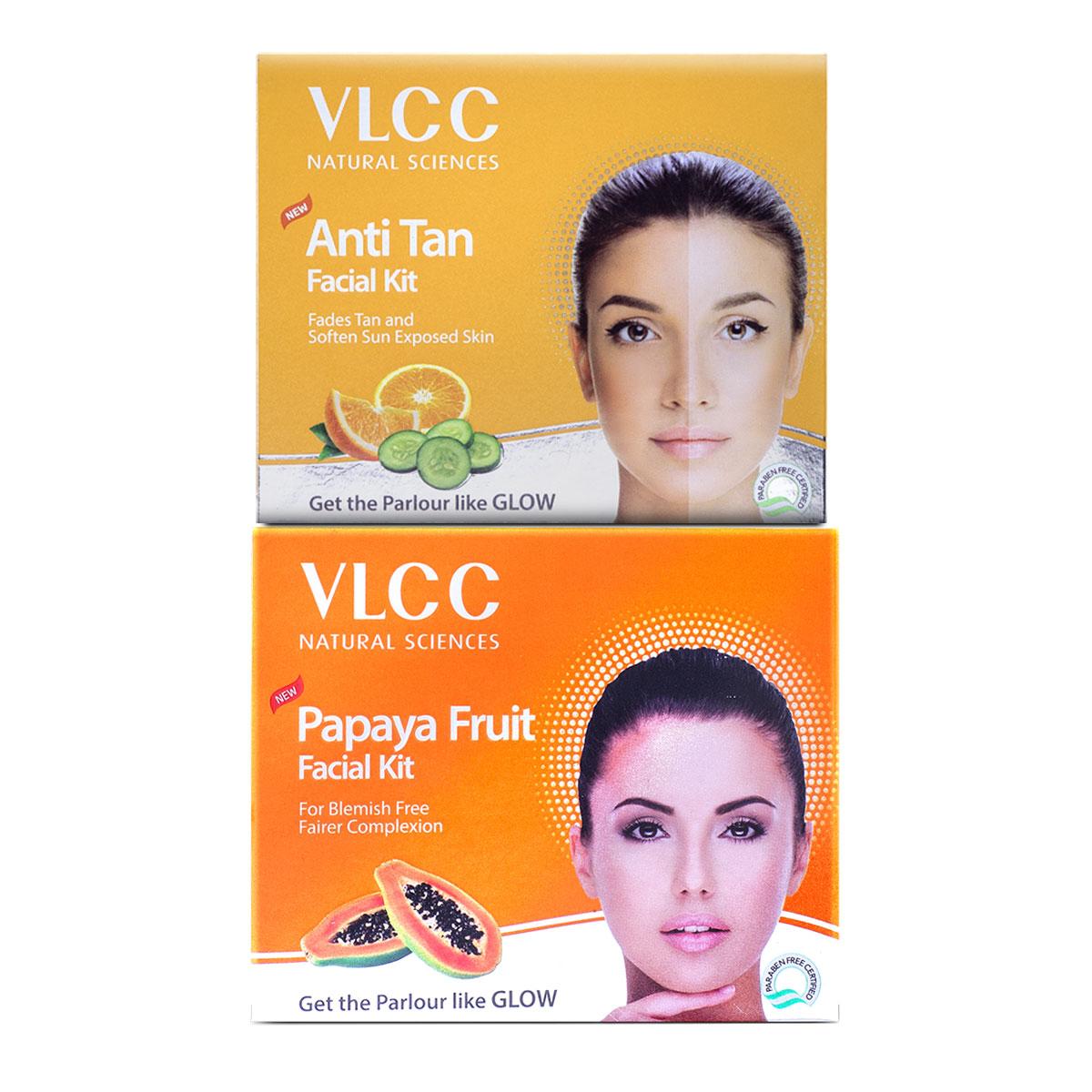 VLCC Papaya Fruit Single Facial Kit & Anti Tan Facial Kit