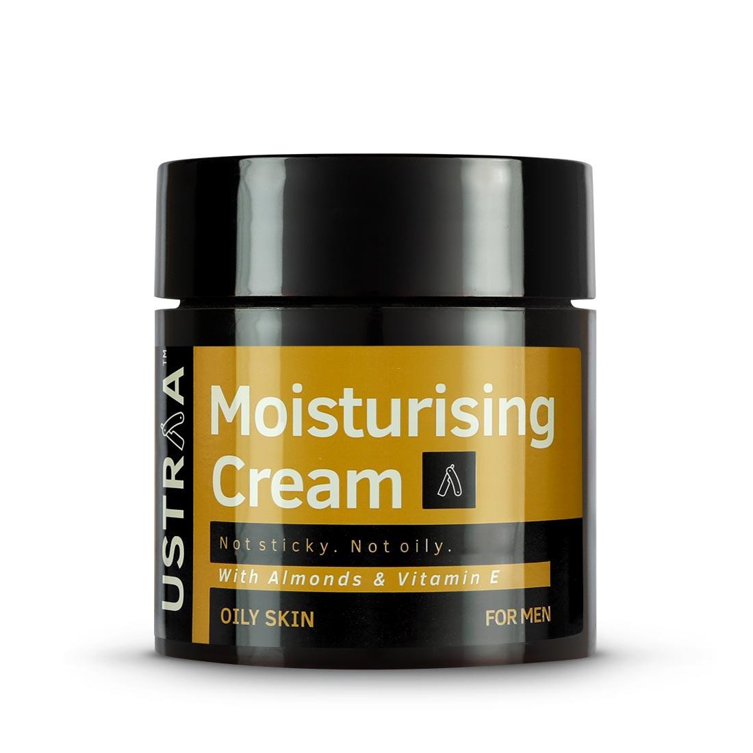 Ustraa Moisturising Cream for Oily Skin with Shea Butter and Olive Oil - Keeps Skin Healthy and Moisturized Without the Stickiness- 100g 