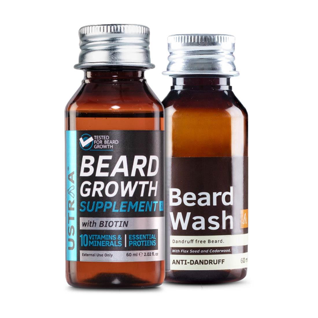 Beard Growth Supplement & Beard Wash Anti-Dandruff
