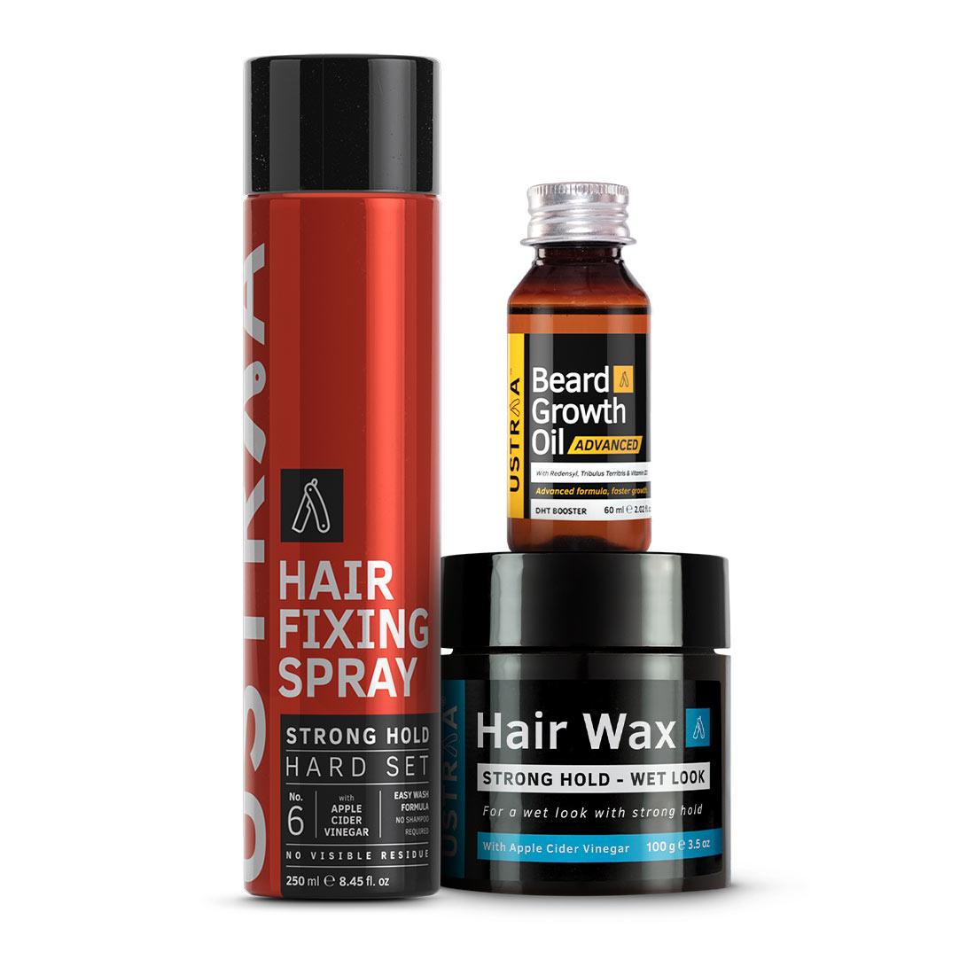 Elevate your grooming game with Ustraa Hair & Beard swag pack