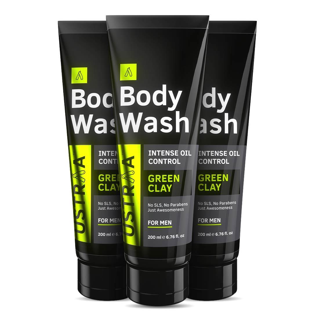 Body Wash for Men - Green Clay - 200 ml - Set of 3
