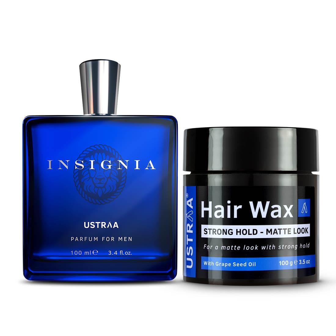 Ustraa Insignia Perfume + Hair Wax- Matte Look Combo For Men: (Set of 2)