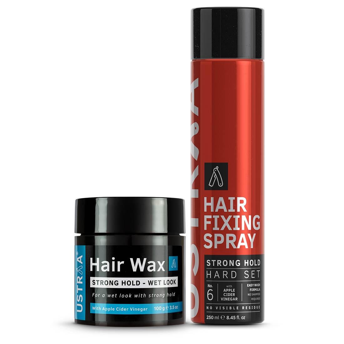 Ustraa Hair Styling Kit For Men (Wet Look): Hair Wax and Hair Fixing Spray 