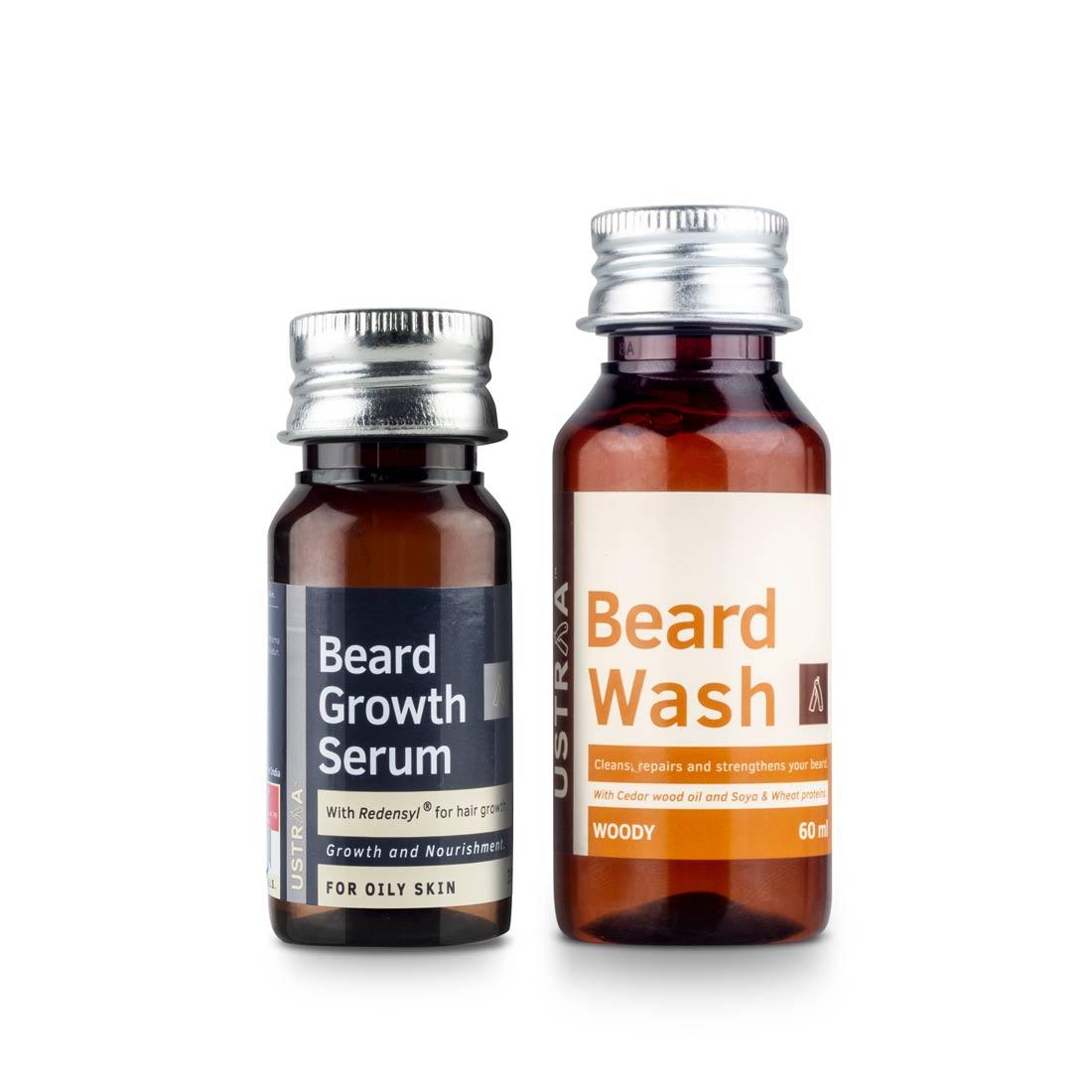 Beard Growth Serum & Beard Wash (Woody)
