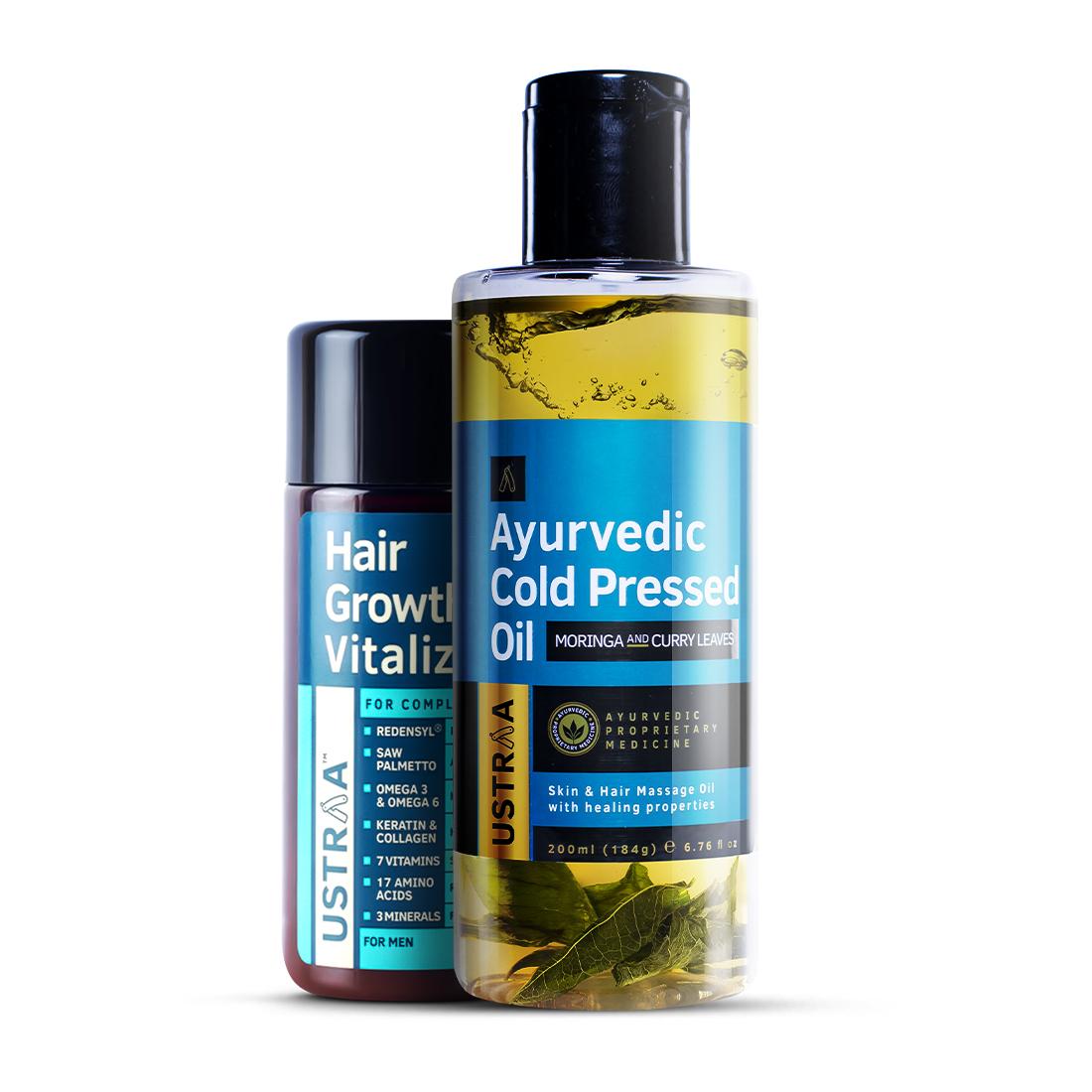 Ayurvedic Cold Pressed Oil & Hair Growth Vitalizer Combo