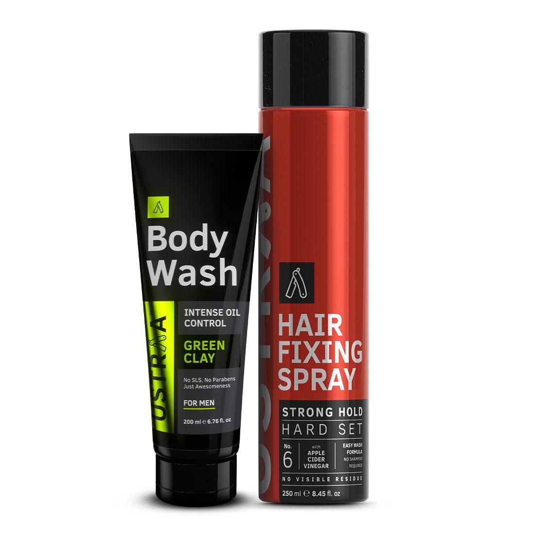 Body Wash (Green Clay) & Hair Fixing Spray