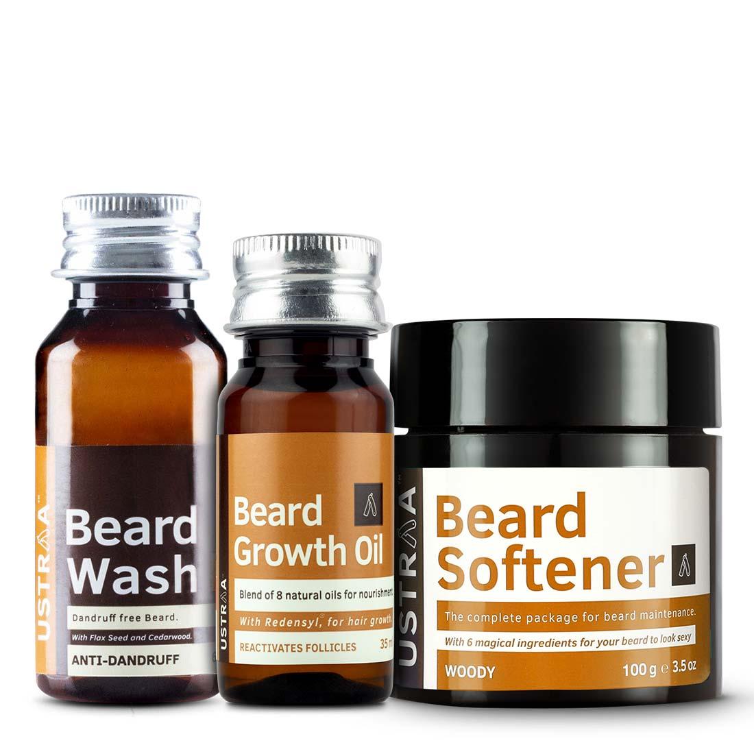 Beard Growth Oil, Beard Wash Anti Dandruff & Beard Softener