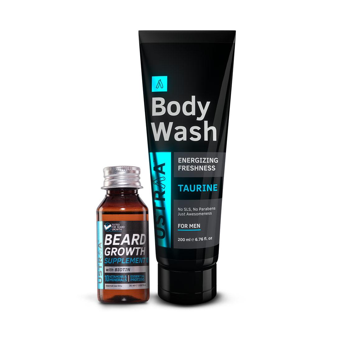 Body Wash (Taurine) & Beard Growth Supplement