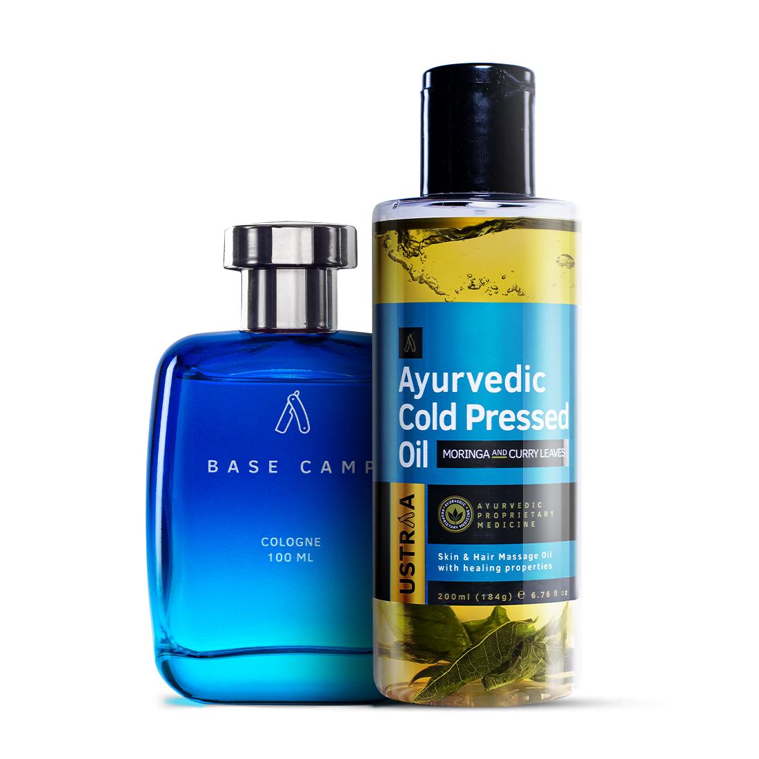 Ayurvedic Cold Pressed Oil & Cologne Base Camp Combo