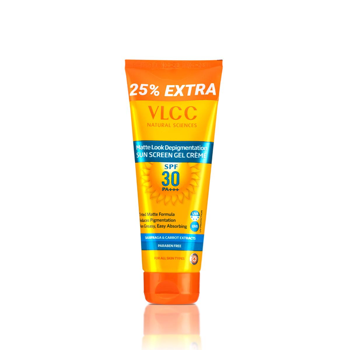 VLCC Matte Look SPF 30 PA ++ Sunscreen Gel Crèam - 100 g with 25 g Extra