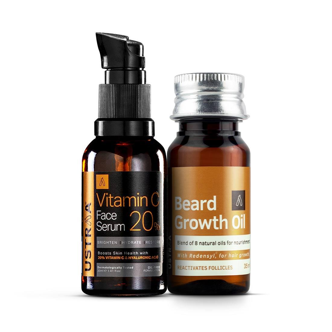 Vitamin C Face Serum & Beard Growth Oil