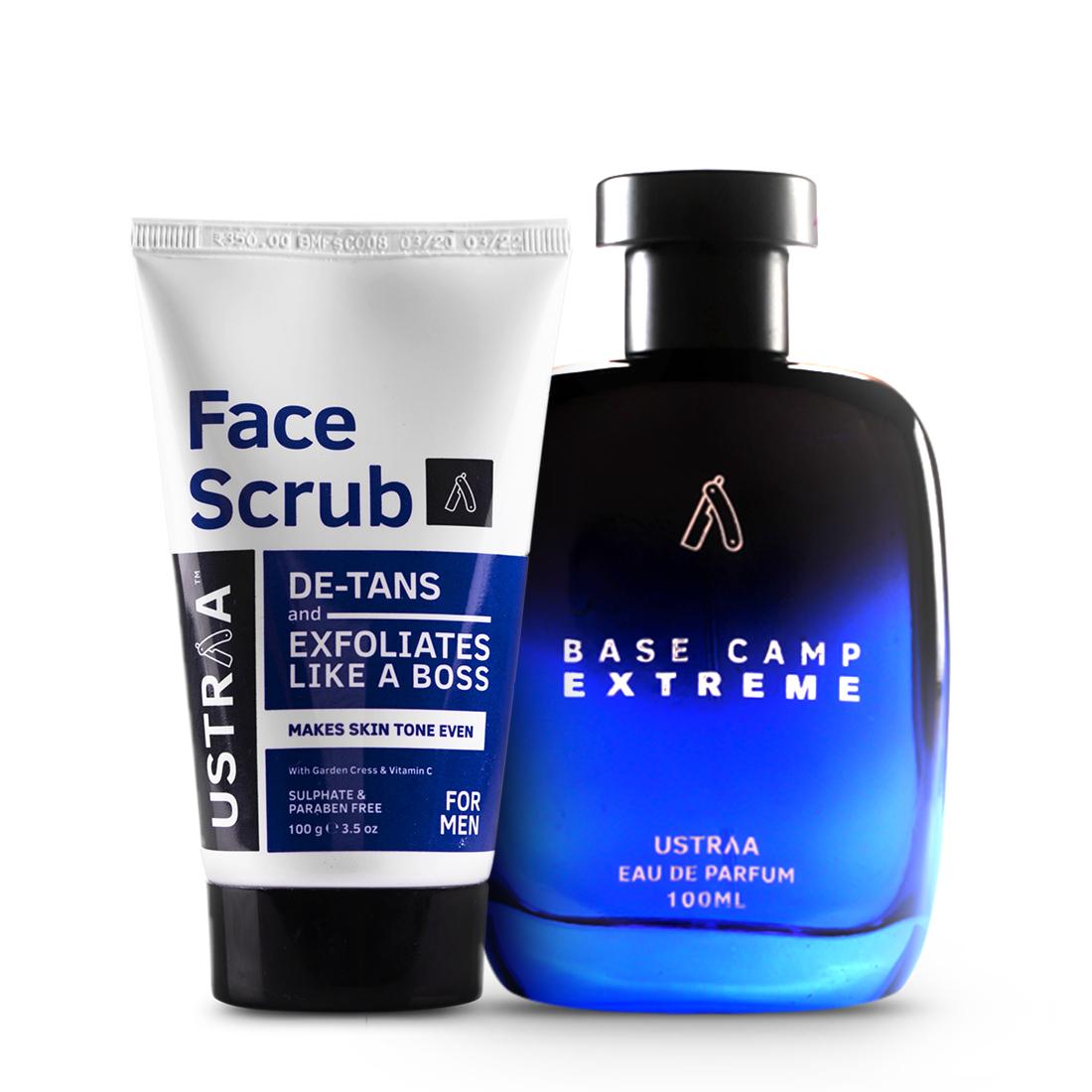 Base Camp Extreme EDP - Perfume for Men & De-Tan Face Scrub