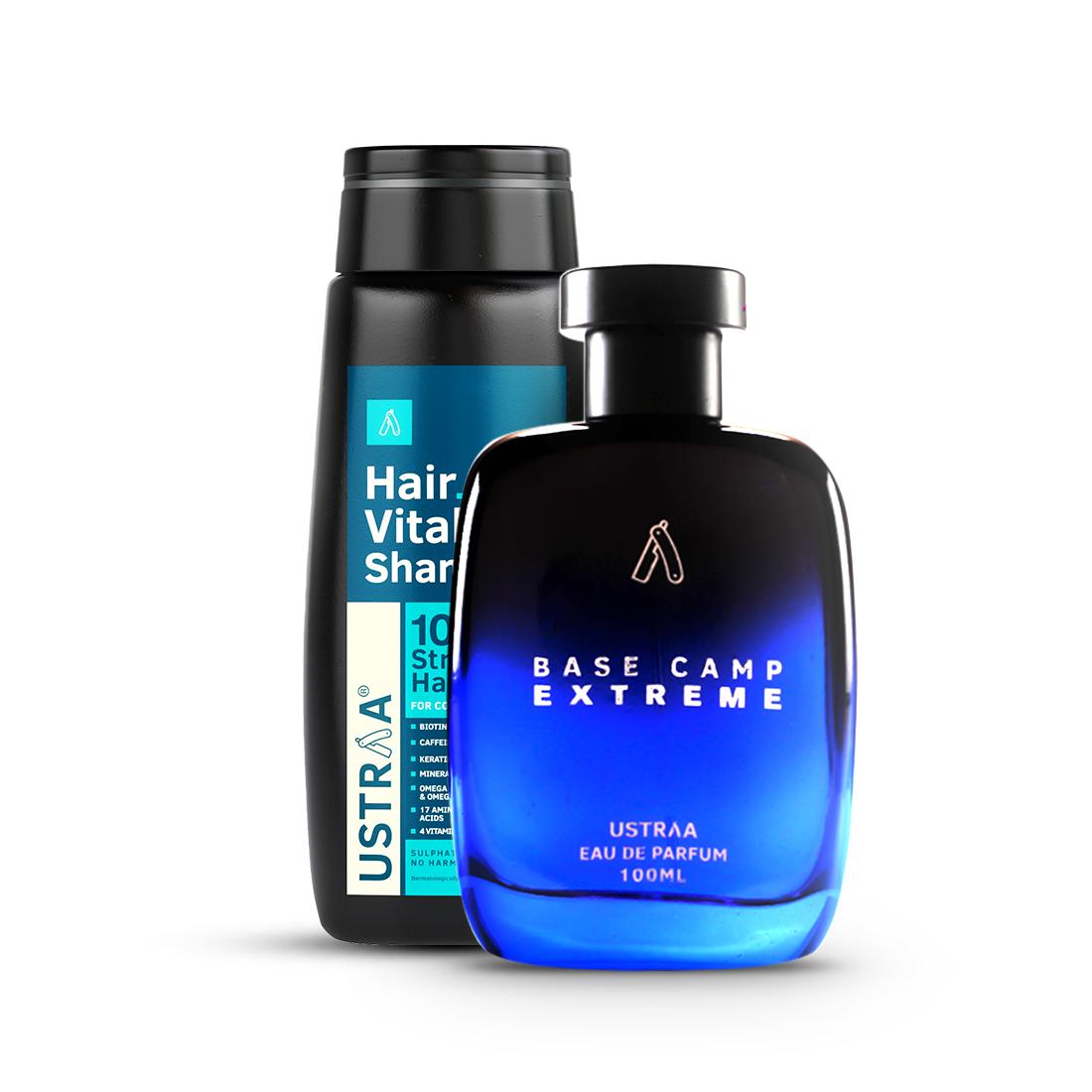 Base Camp Extreme EDP Perfume for Men & Hair Vitalizer Shampoo