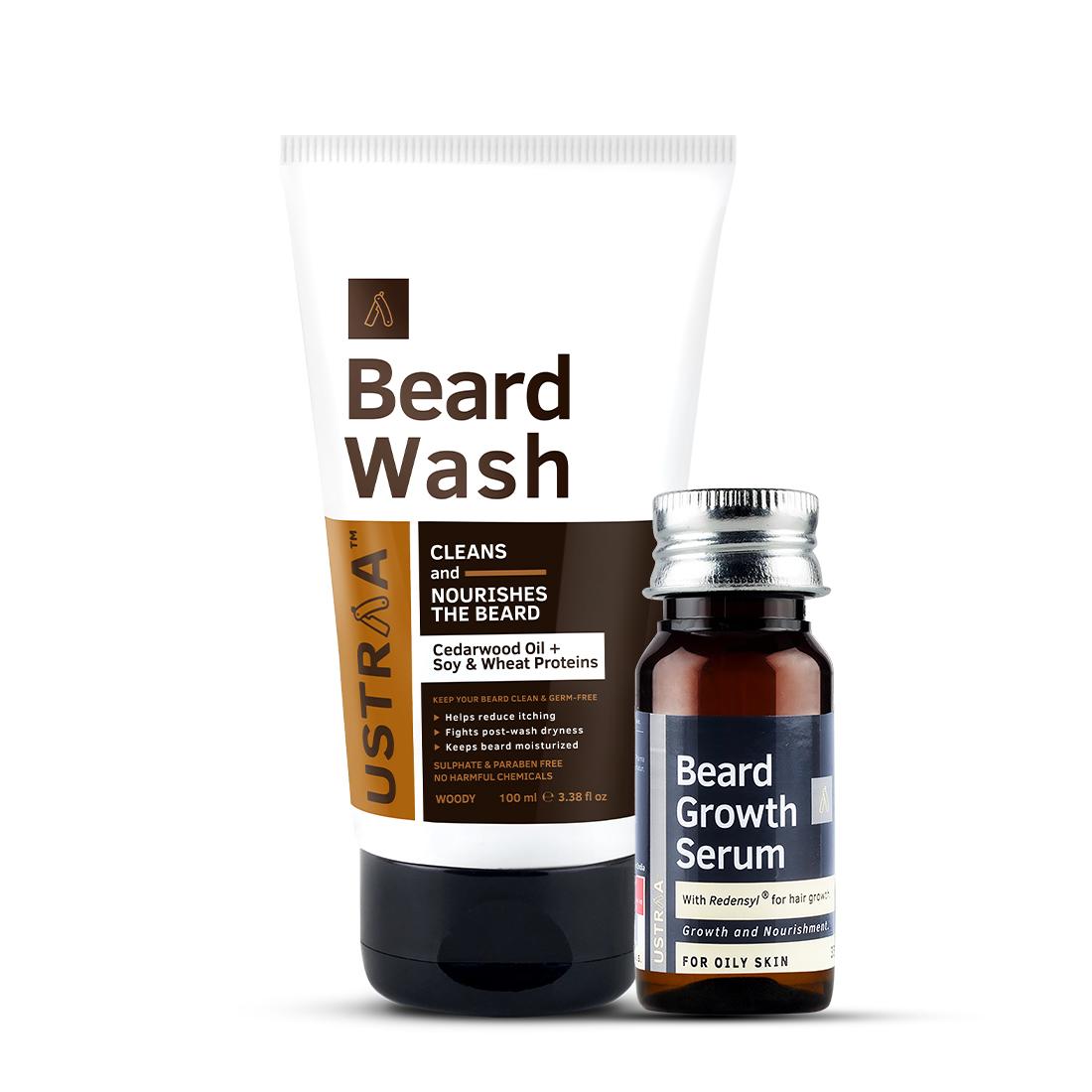 Beard Growth Serum & Beard Wash (Woody)