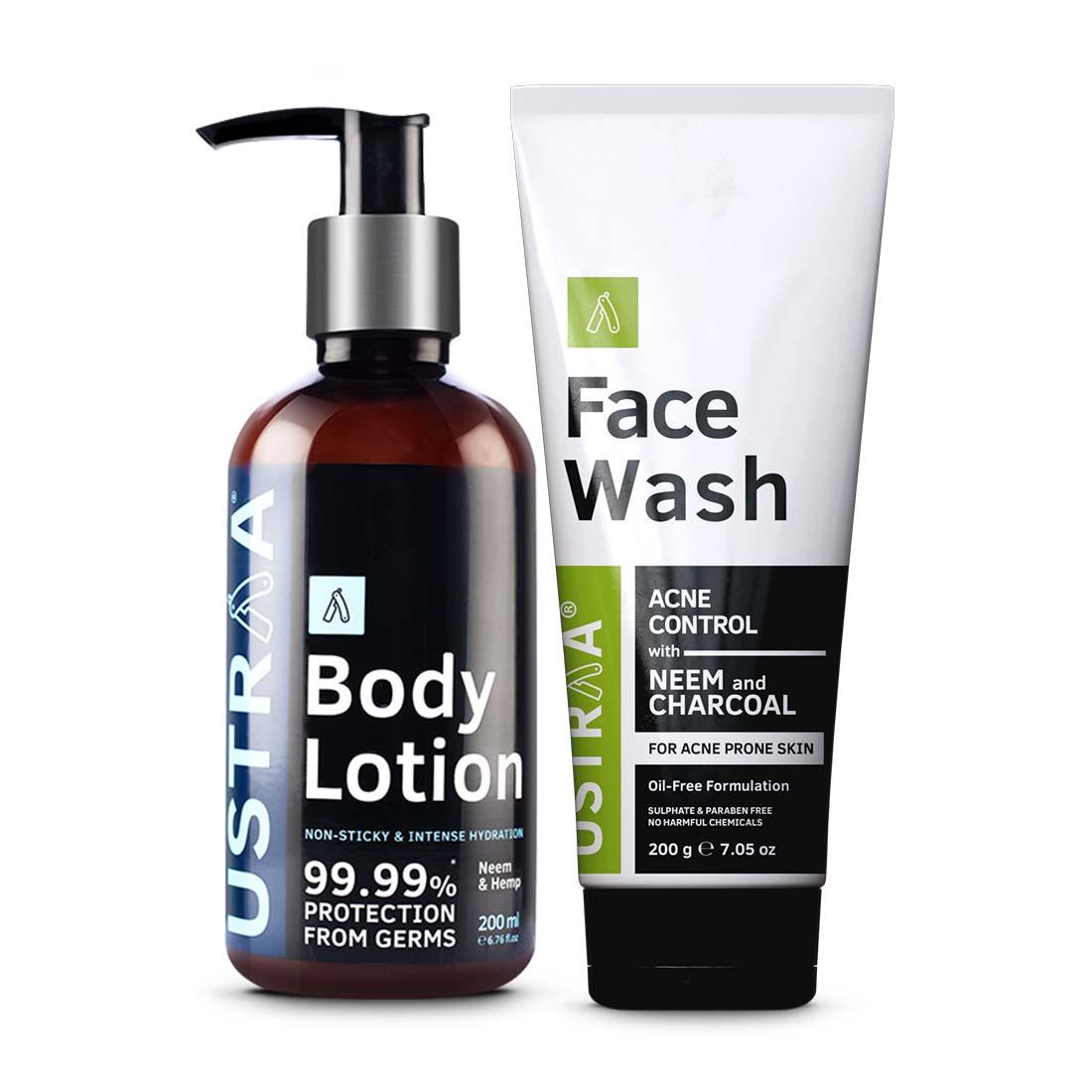 Body Lotion Germ Free & Face Wash Neem Charcoal