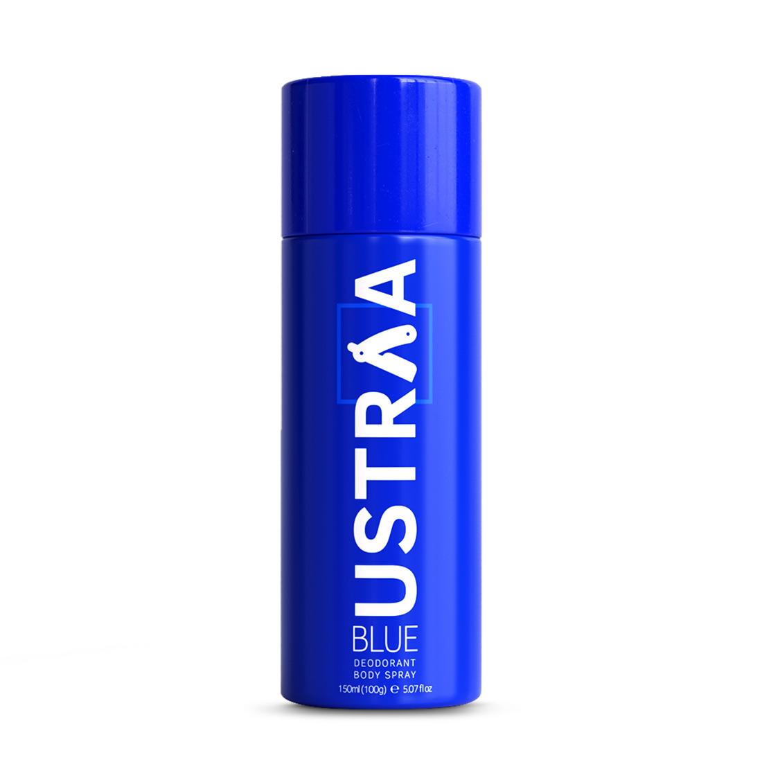 Ustraa Blue Deodorant Body Spray For Men (150ml) - Long Lasting Fragrance