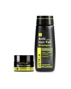 De-Tan Cream - Tan Removal for Men & Anti-Hair Fall Shampoo