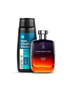Hair Vitalizer Shampoo & Ammunition Cologne - 100 ml - Perfume for Men 