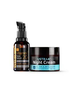 Bright Skin Combo - Vitamin C Face Serum - 30ml & Night Cream with Niacinamide - 50g