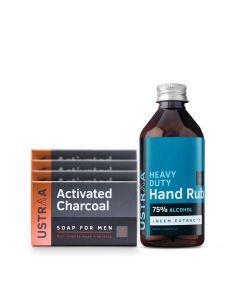 Deo Soap - Activated Charcoal - Pack of 4 & Hand Rub - 200 ml