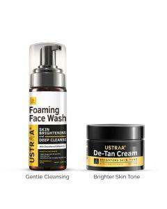 Foaming Face Wash - For Skin Brightening - 150 ml & De Tan Cream - 50 g