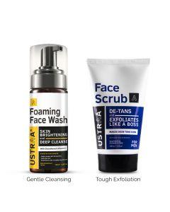 Foaming Face Wash - For Skin Brightening - 150 ml & De Tan Face Scrub - 100 g