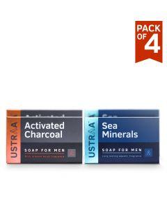 Deo Soap for Men with Sea Minerals & Activated Charcoal -100 g (Pack of 4)