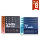 Deo Soap for Men with Sea Minerals & Activated Charcoal -100 g (Pack of 8)