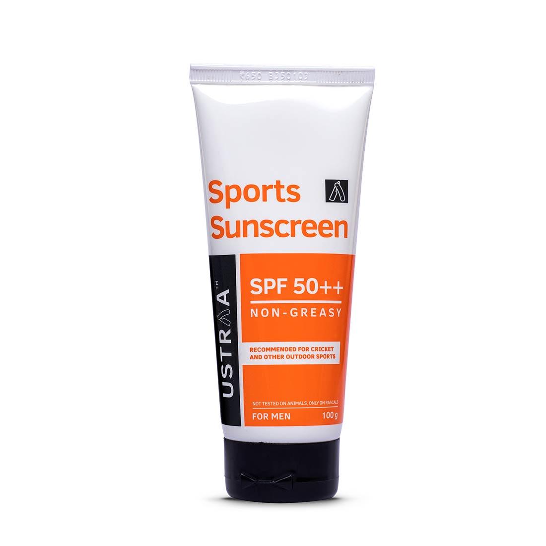 Ustraa Wash Proof Sports Sunscreen for Men SPF 50++ with Zinc to Prevent Tanning, 100g