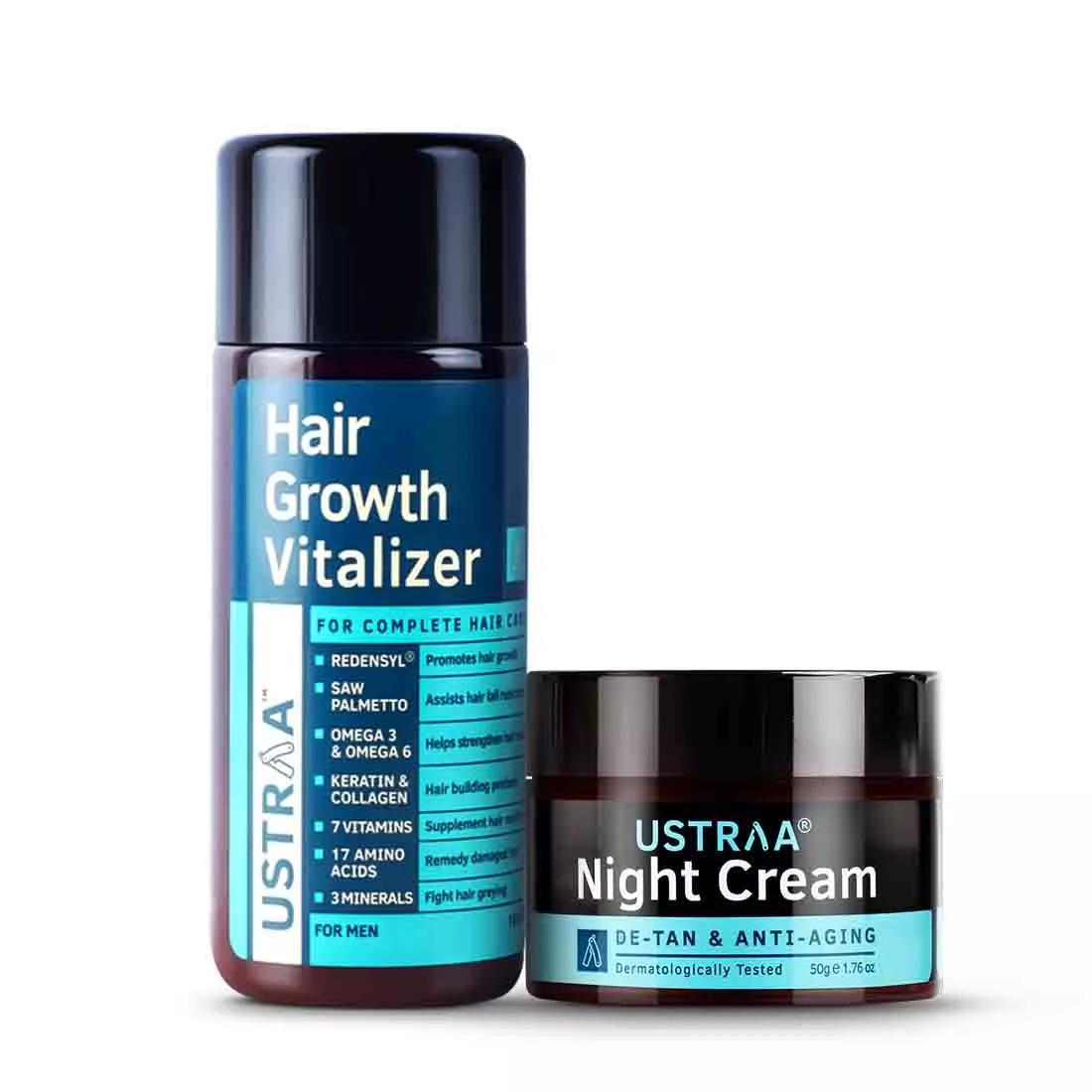 Hair Growth Vitalizer and Night Cream- De-Tan & Anti-Aging