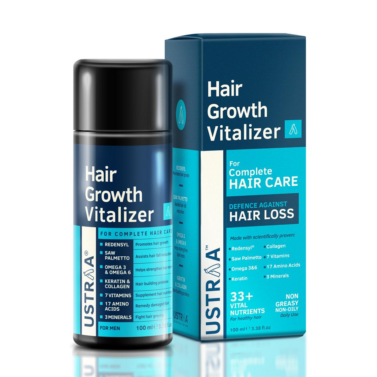 Ustraa Hair Growth Vitalizer with Redensyl, Keratin, Vitamins and Saw Palmetto to Prevent Hair Fall and Boosts Hair Growth , 100ml