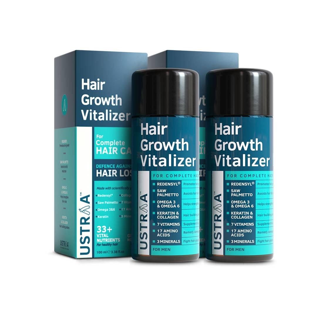 Ustraa Hair Growth Vitalizer for Men, Set of 2: With Redensyl, Saw Palmetto, Keratin & more