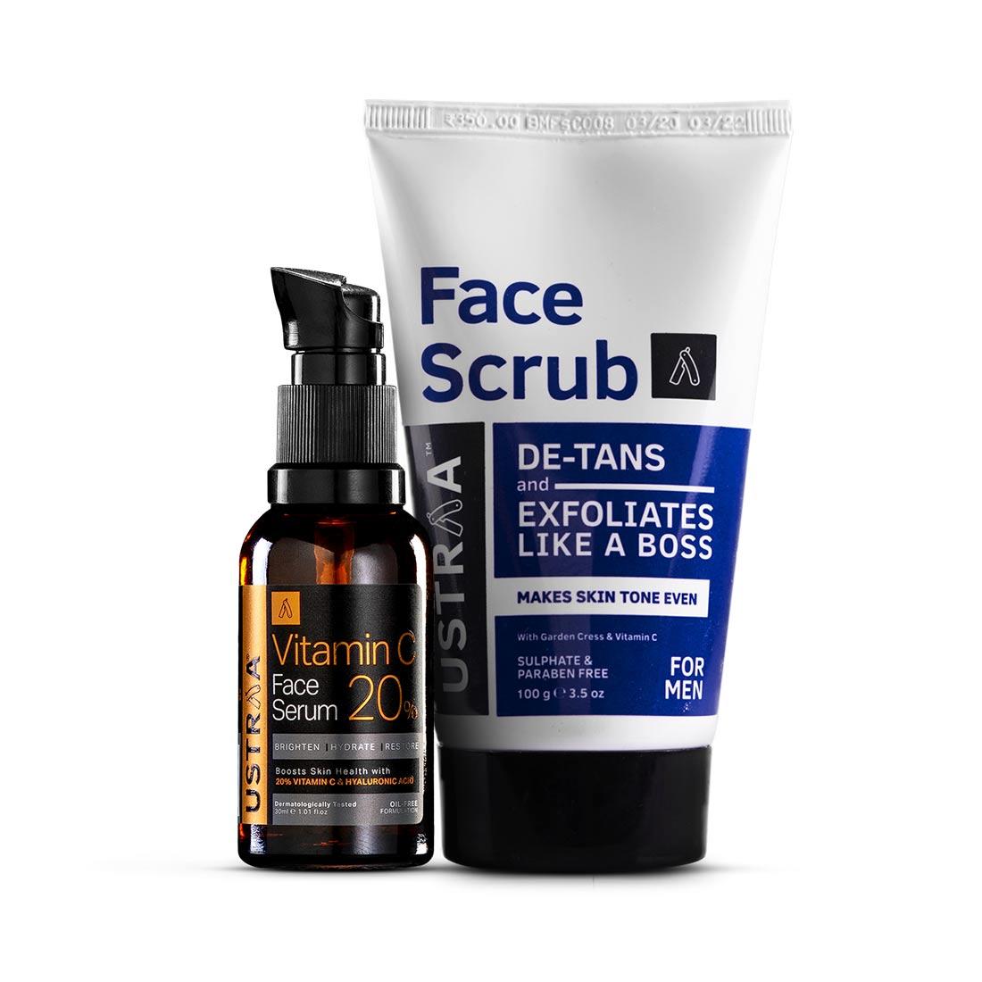 Vitamin C Face Serum &  De-Tan Face Scrub