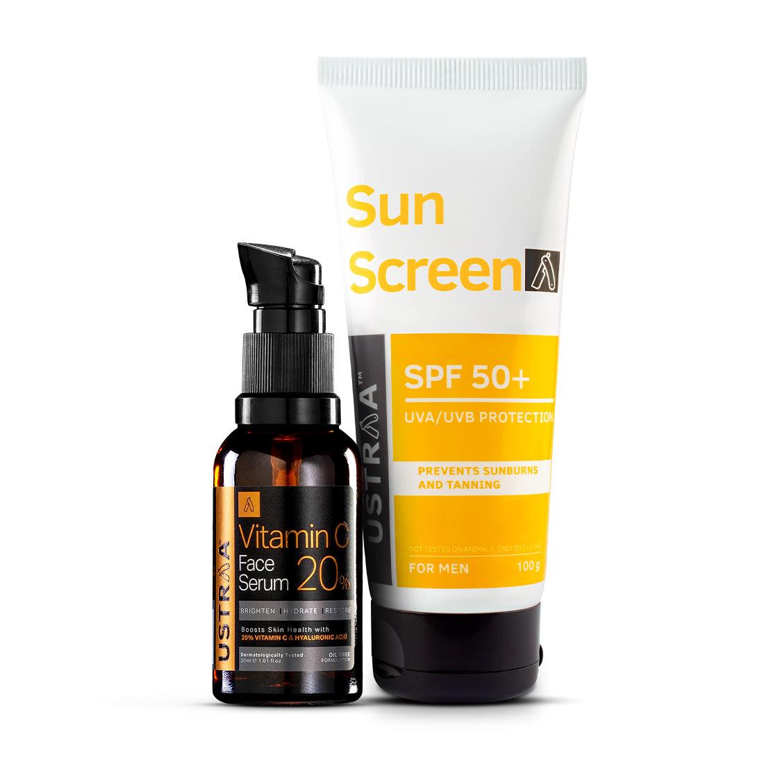Vitamin C Face Serum & Sunscreen SPF 50+