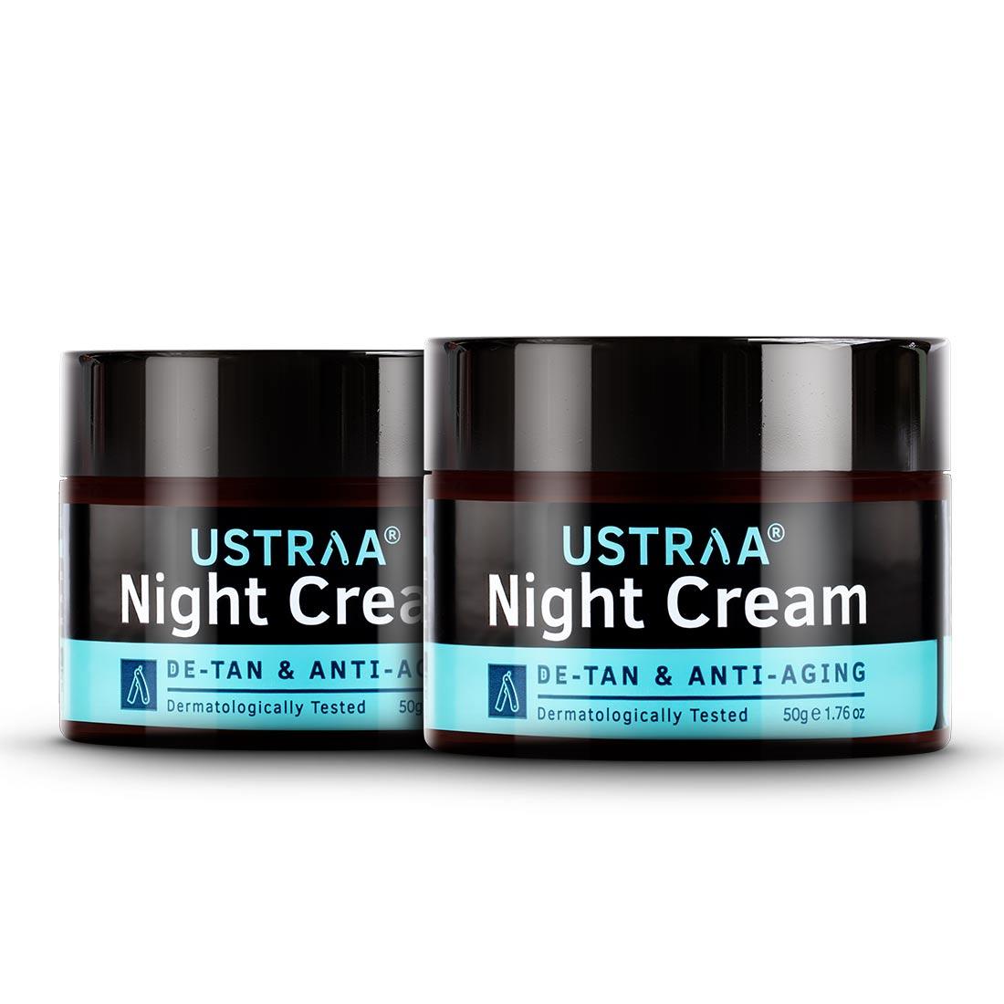 Night Cream - De-tan and Anti-aging - Set of 2