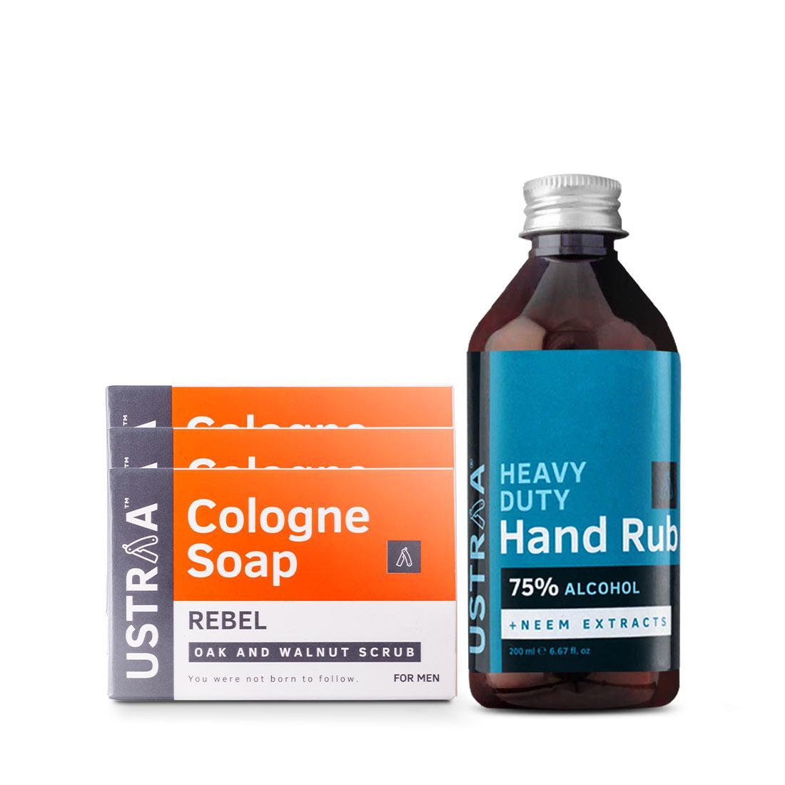 Cologne Soap - Rebel - Set of 3 and Hand Rub - 200 ml
